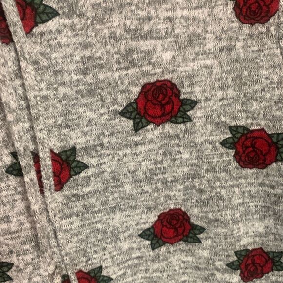 Roses Lightweight Gray Hooded Sweatshirt - Picture 6 of 6